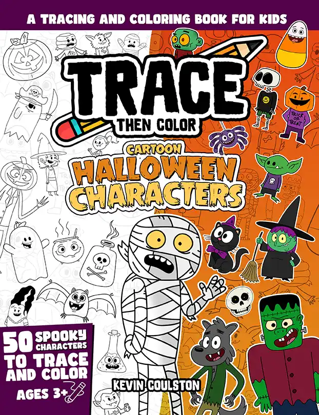 Cover of Trace Then Color: Cartoon Halloween Characters