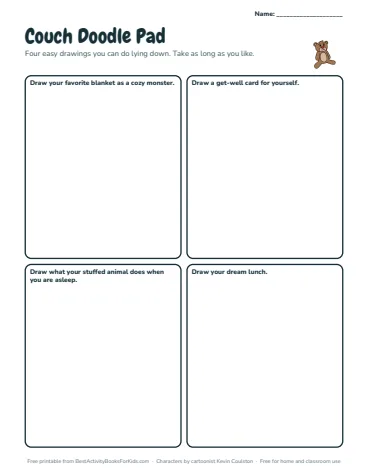 Preview of the Couch doodle pad printable