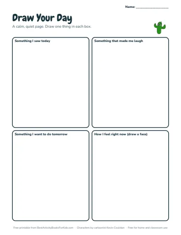 Preview of the Draw your day printable