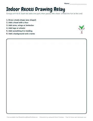 Preview of the Indoor recess drawing relay printable